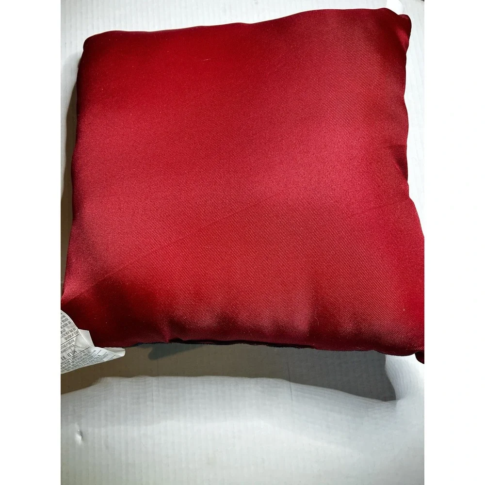 Trim a Home Santa Claus Christmas Decorative Square Cushion Pillow 16x16 Red